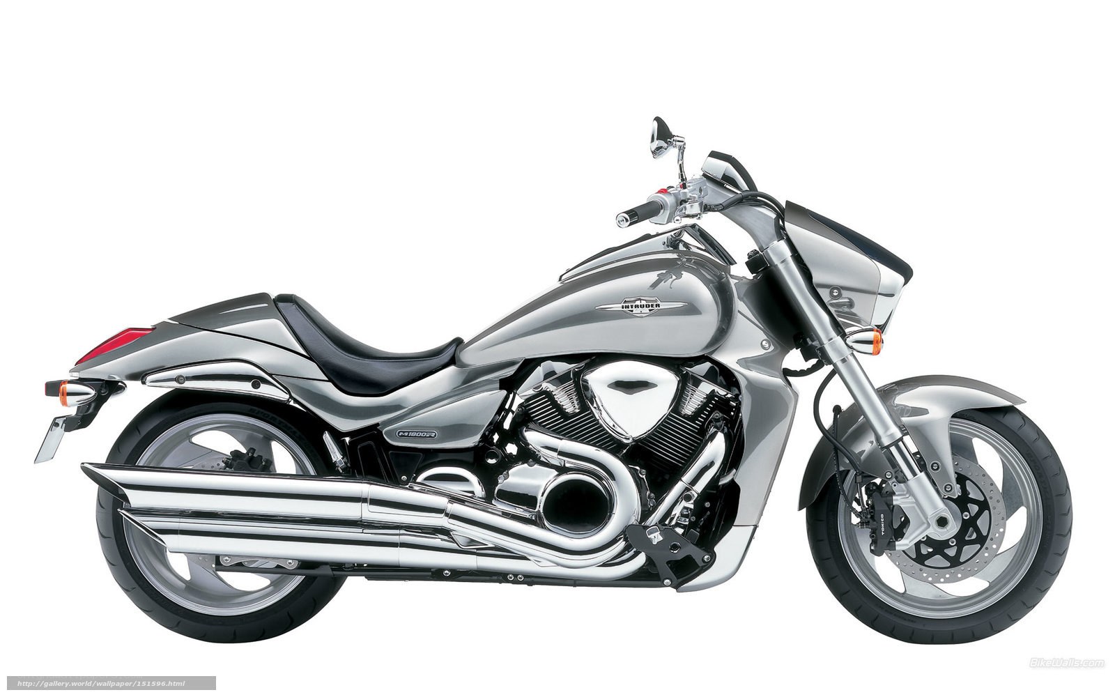 silver suzuki intruder motorcycle