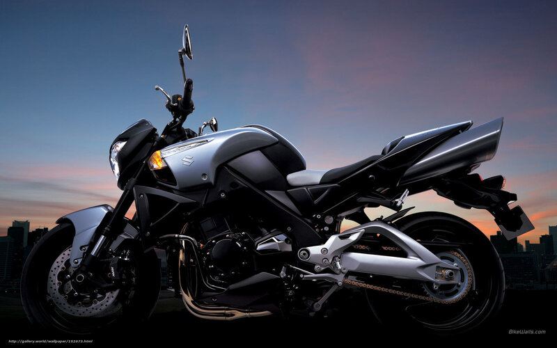 Silver Suzuki Motorcycle — Black
