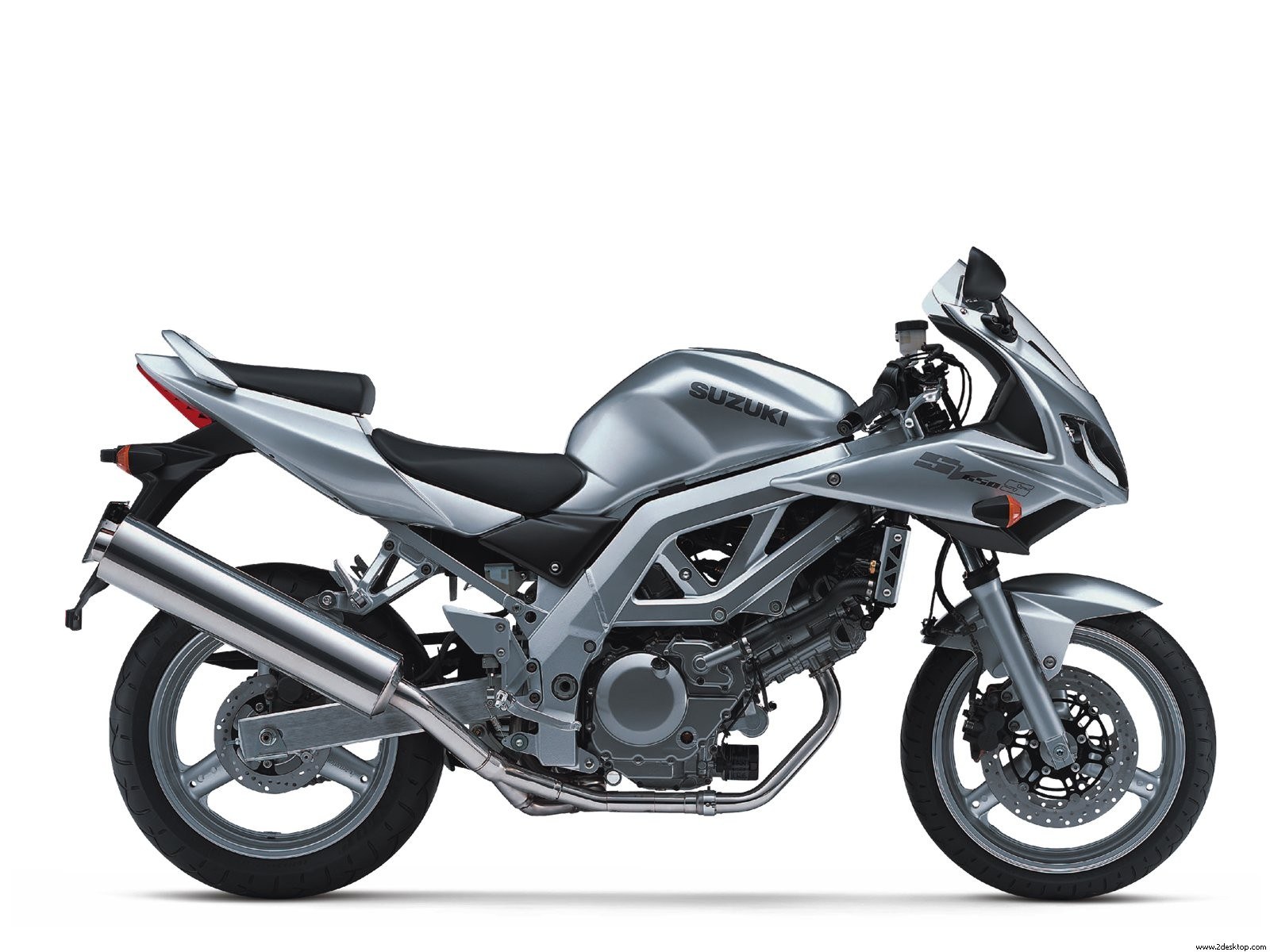 silver suzuki sport motorcycle
