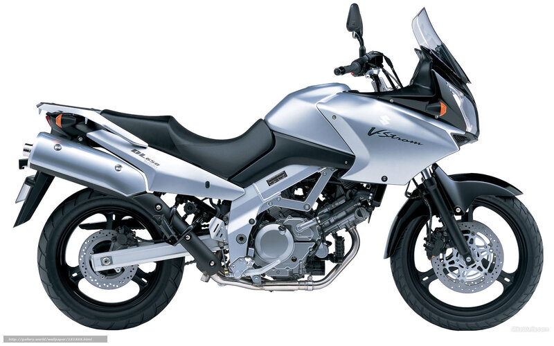 Silver Suzuki V-Strom motorcycle