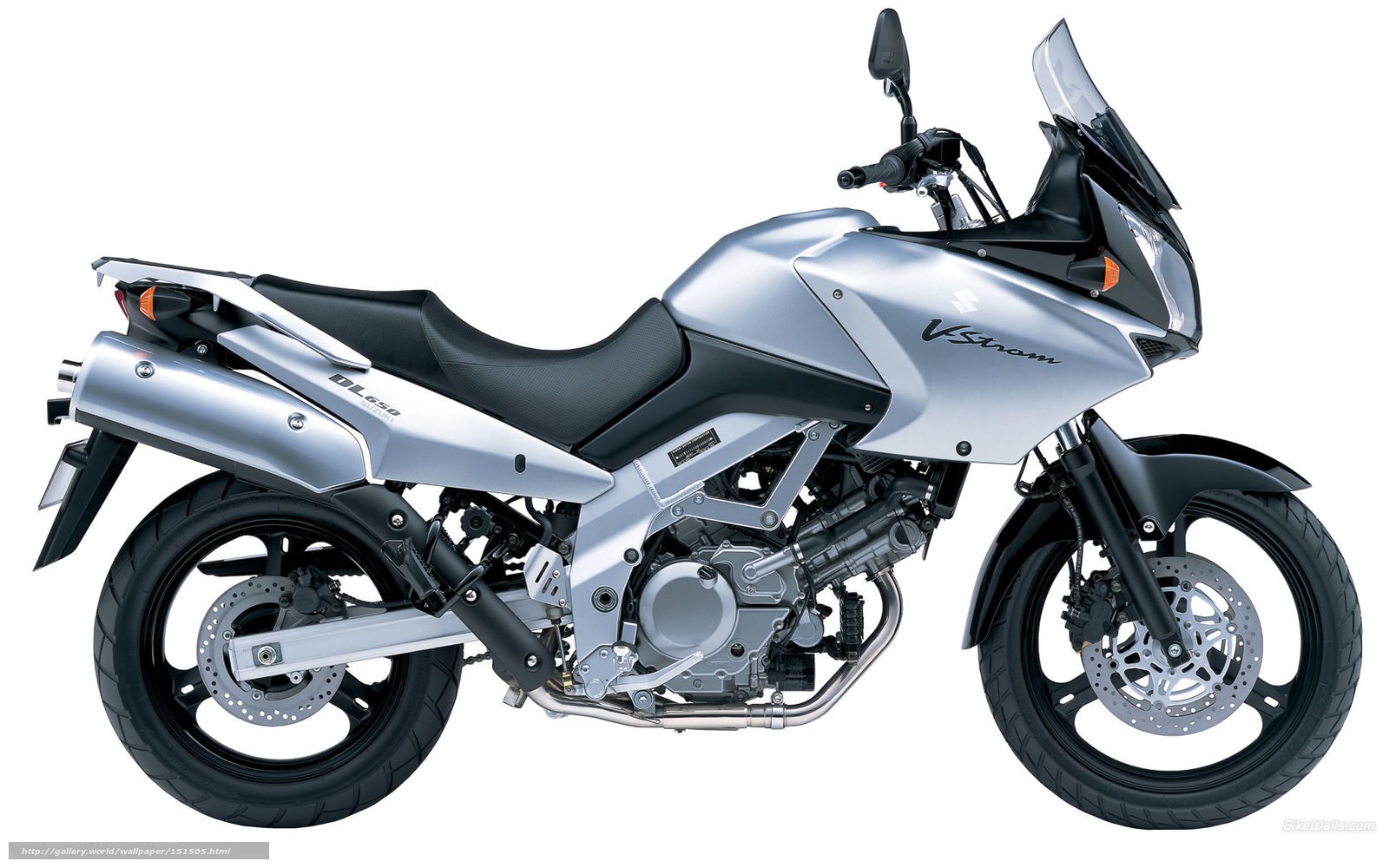 Silver Suzuki V-Strom motorcycle