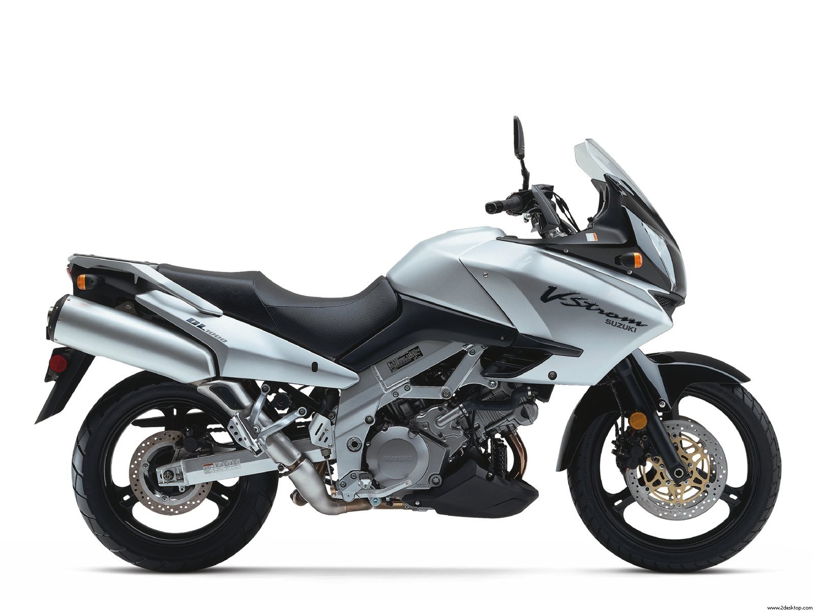 Silver Suzuki V-Strom motorcycle