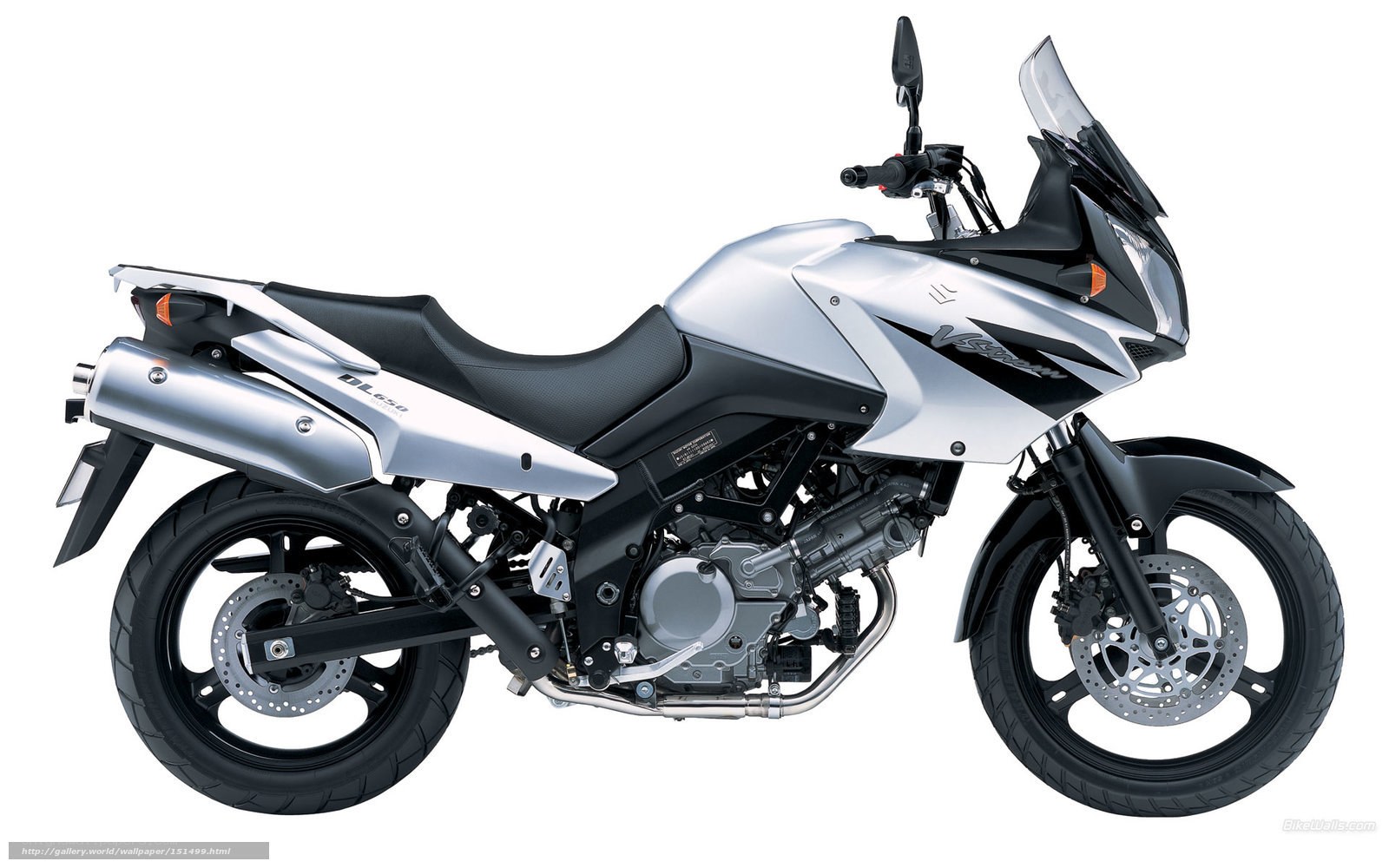 silver suzuki vstrom motorcycle
