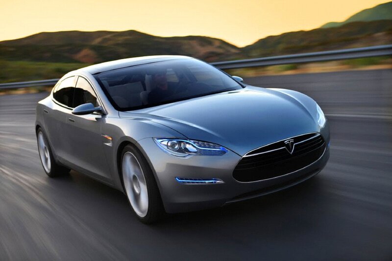 Silver Tesla Model S — Gray, Dynamic