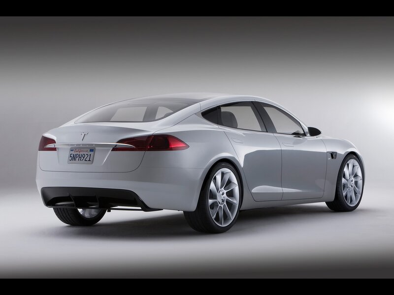 Silver Tesla Model S — Gray