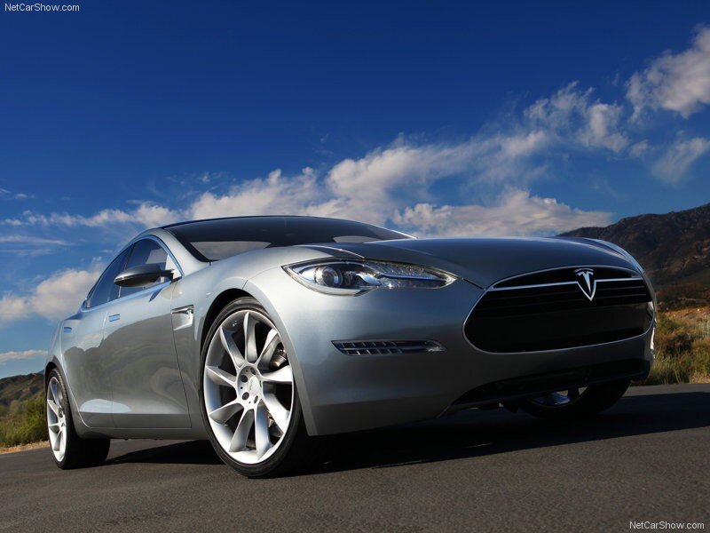 Silver Tesla Model S