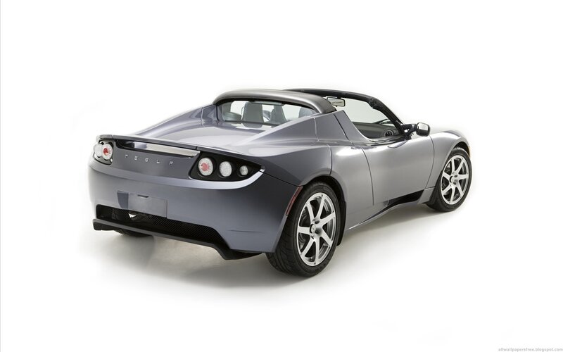 Silver Tesla Roadster — Gray, Neutral, Photograph