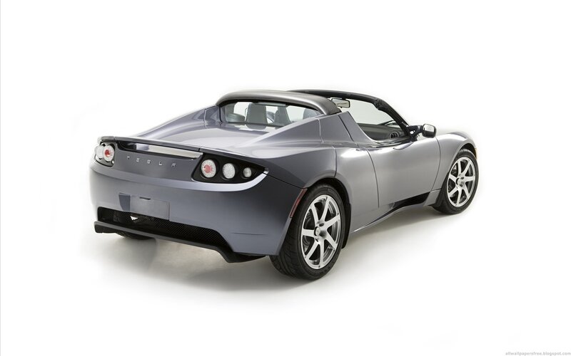 Silver Tesla Roadster