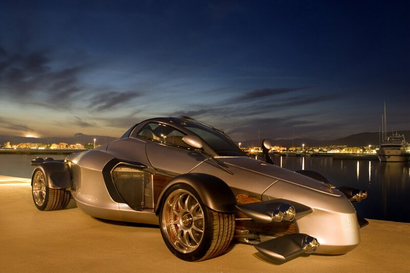 Silver Three-wheeled Car — Dramatic