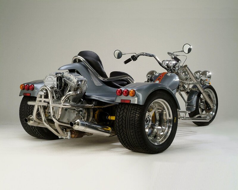 Silver Three-wheeled Motorcycle