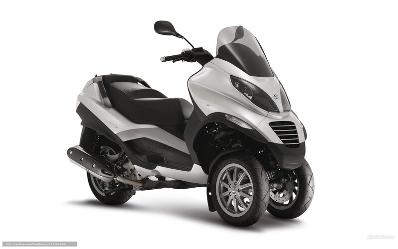 Silver Three-wheeled Scooter — White, Neutral, Photograph
