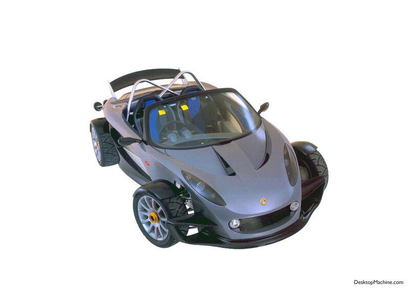 silver three-wheeled sports car