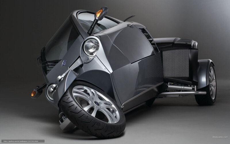 Silver Three-wheeled Vehicle — Gray, Dramatic