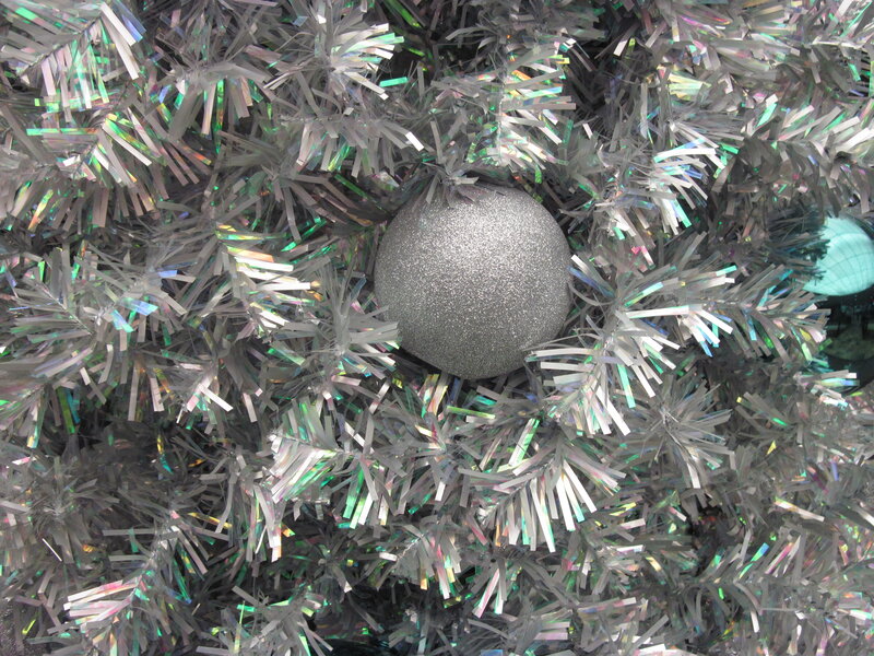 Silver Tinsel Christmas Tree — Festive