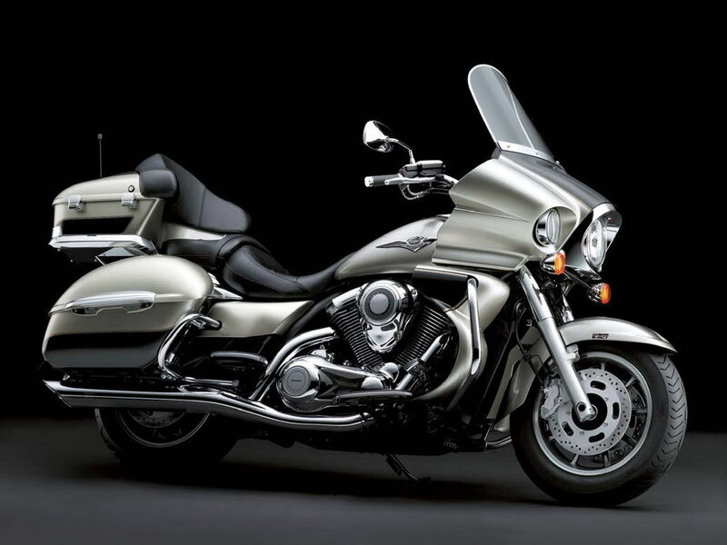 silver touring motorcycle