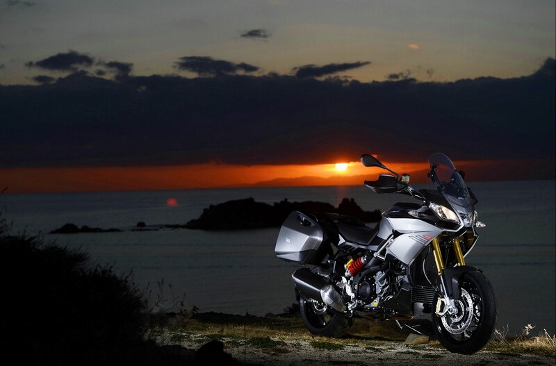 Silver Touring Motorcycle — Gray, Dramatic, Sunset