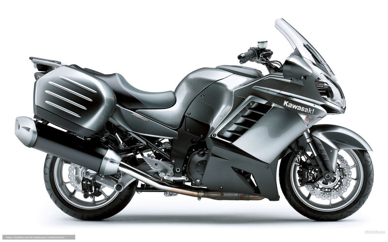 Silver Touring Motorcycle — Gray, Neutral, Photograph, Saddlebags, Windshield, Exhaust
