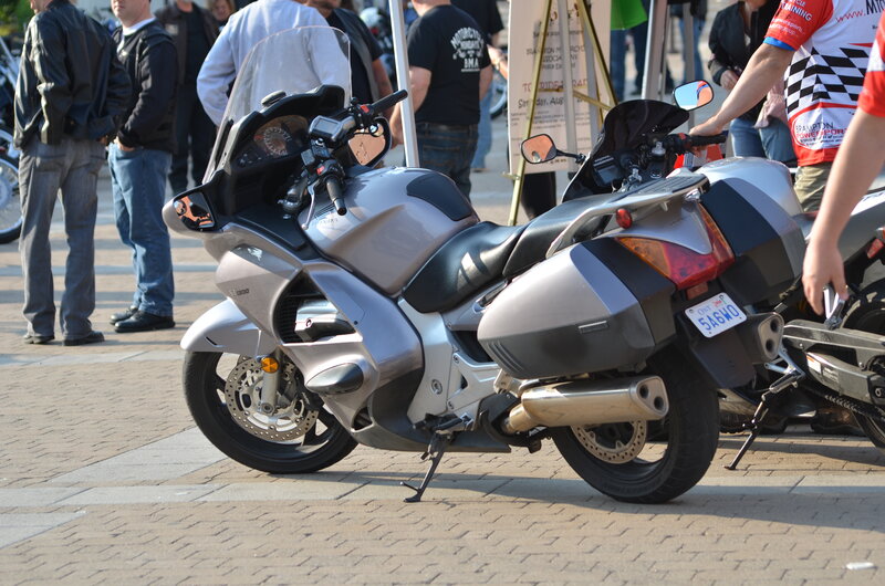 Silver Touring Motorcycle — Gray, Outdoor