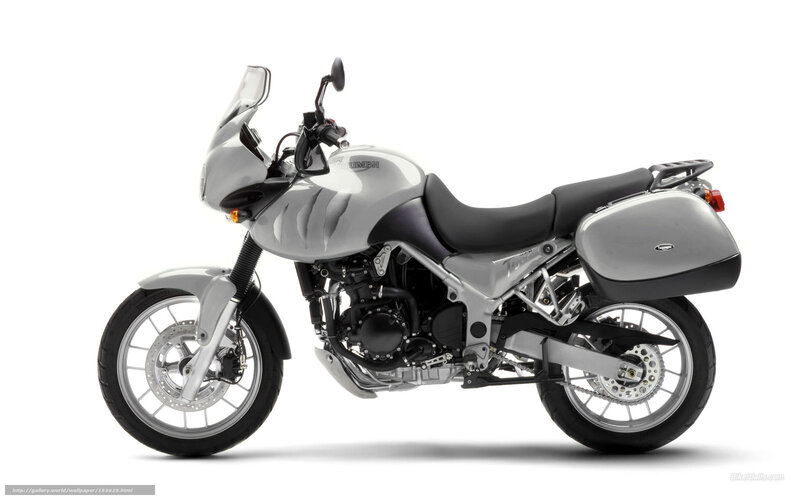 Silver Touring Motorcycle — Neutral, Photograph, Saddlebags, Windshield, Side Mirrors