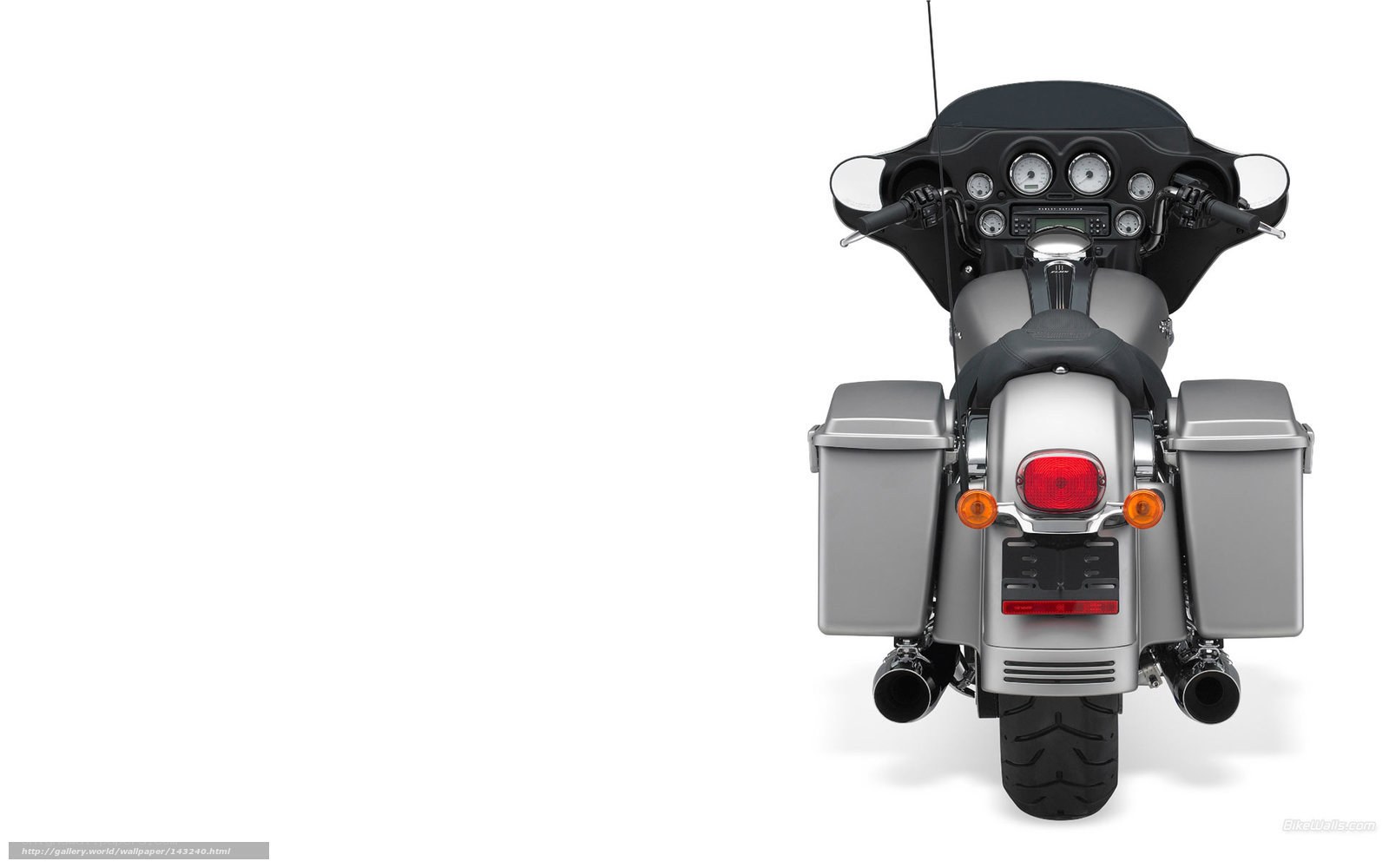 silver touring motorcycle rear view