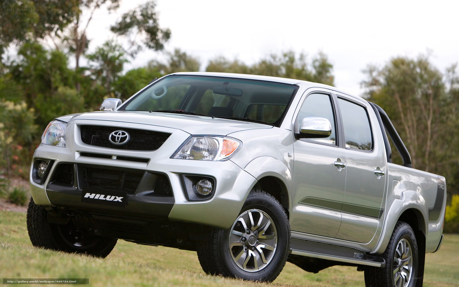 Silver Toyota Hilux pickup truck