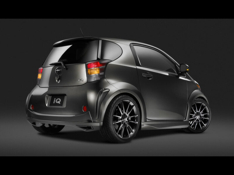 Silver Toyota iQ rear view
