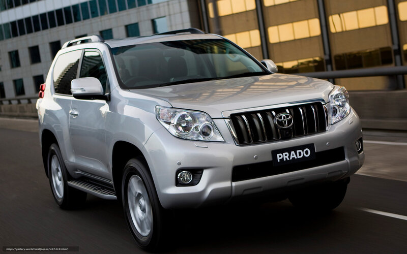 Silver Toyota Prado driving