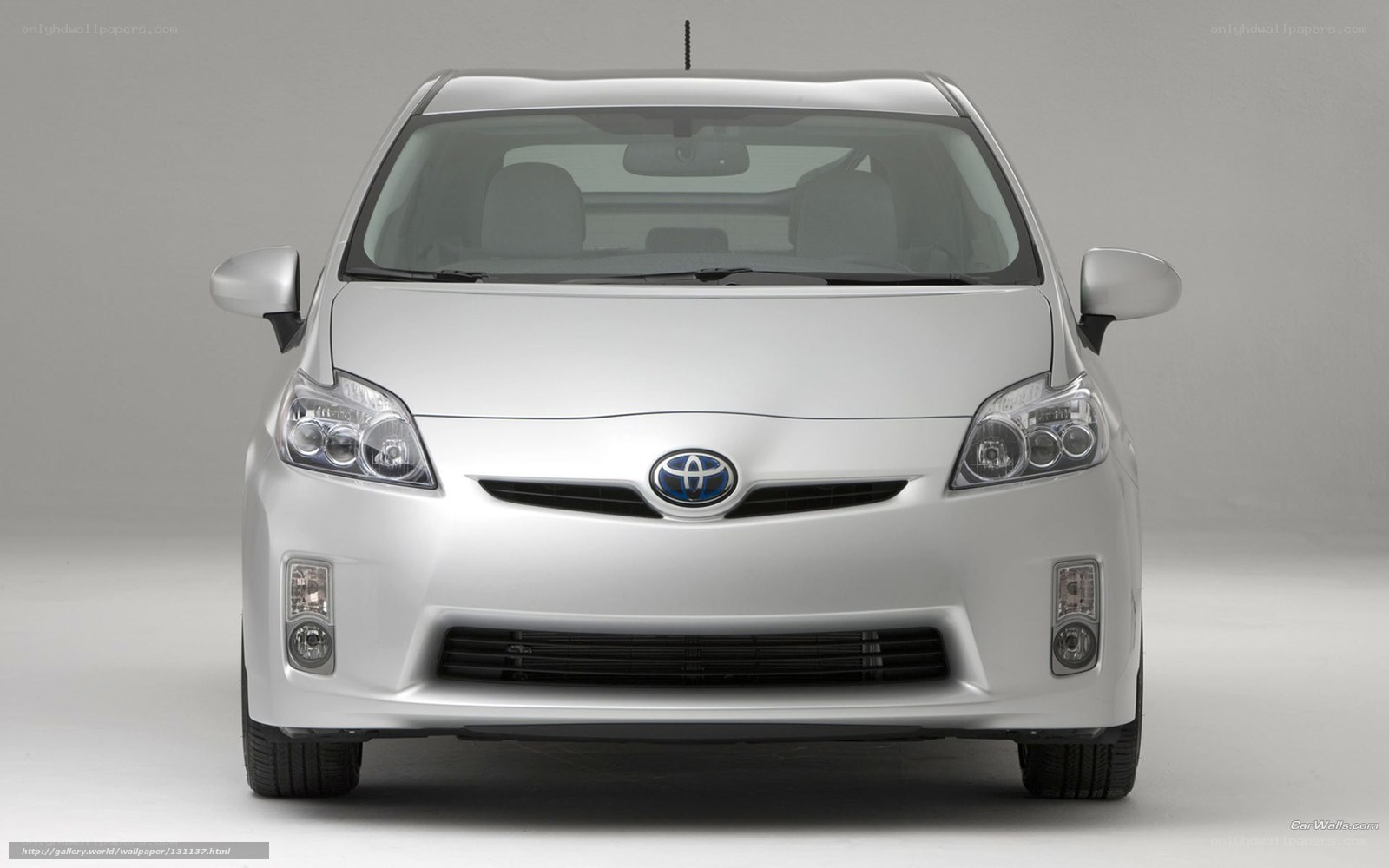silver toyota prius front view