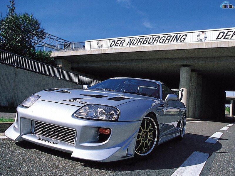 Silver Toyota Supra at Nürburgring
