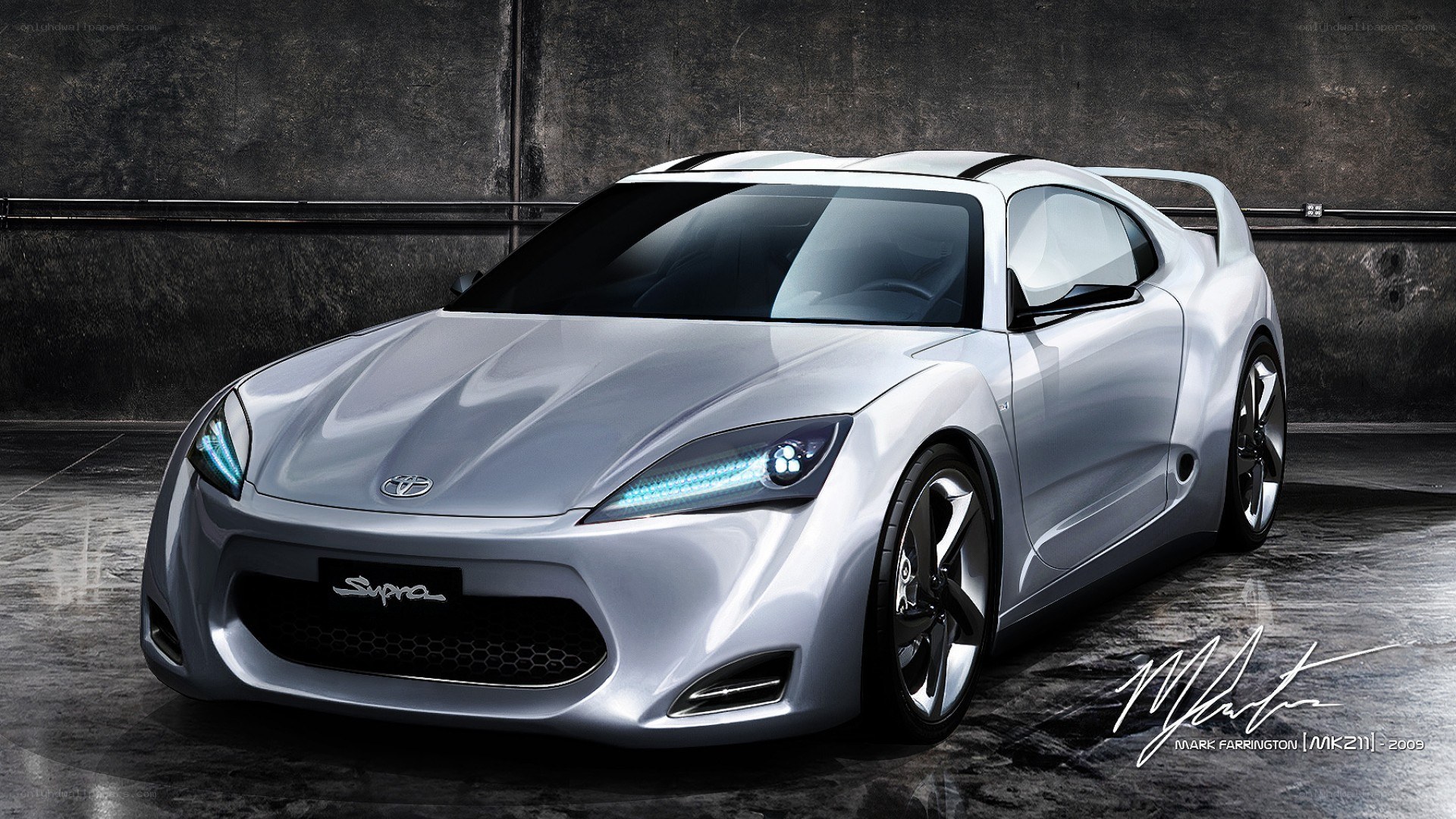 Silver Toyota Supra concept car