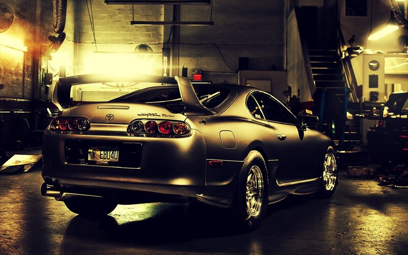 Silver Toyota Supra — Gray, Dramatic, Photograph