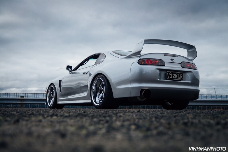 Silver Toyota Supra — Gray, Dramatic