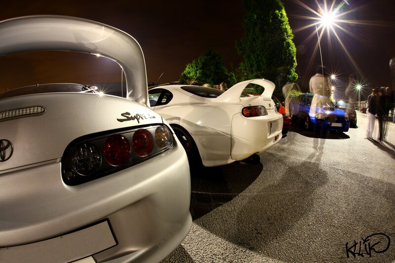 Silver Toyota Supra — White