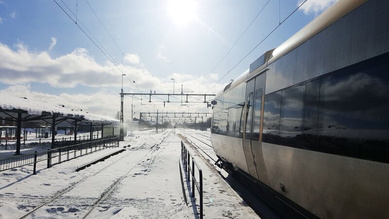 Silver Train at Snowy Station