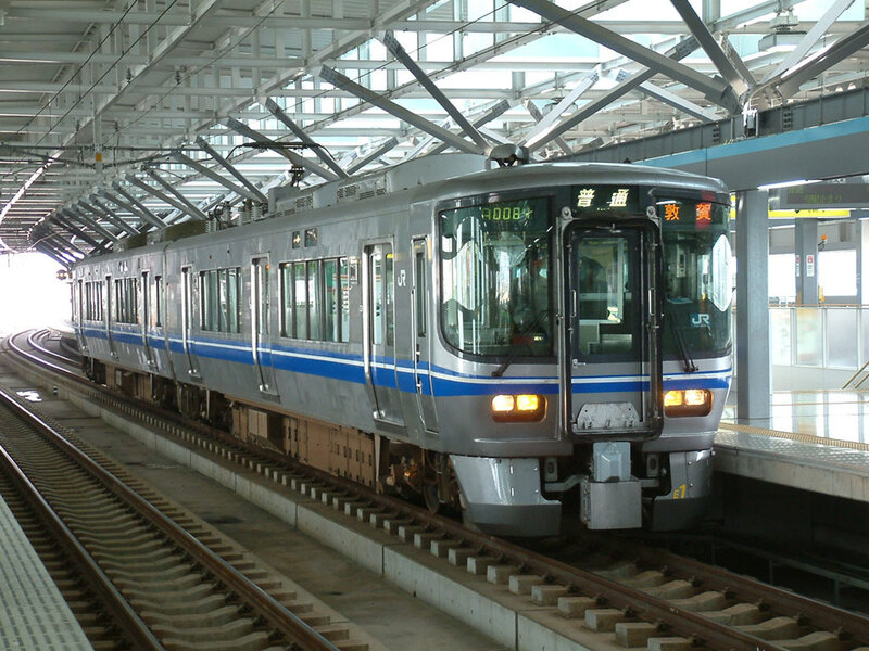 Silver train at station platform