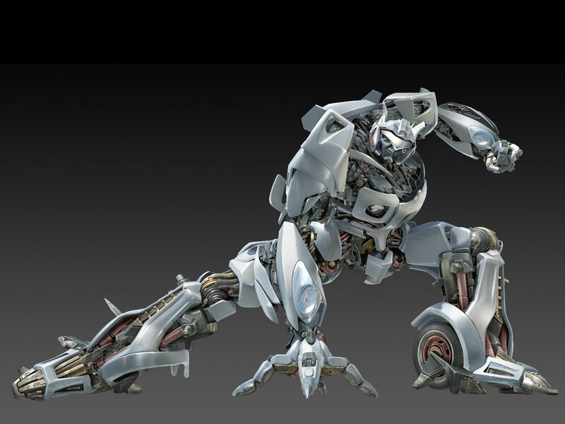 Silver Transformer Robot