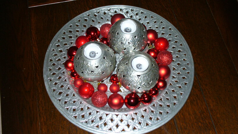 Silver Tray with Ornaments