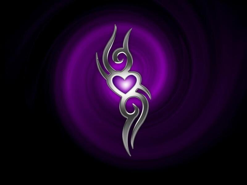 silver tribal heart symbol