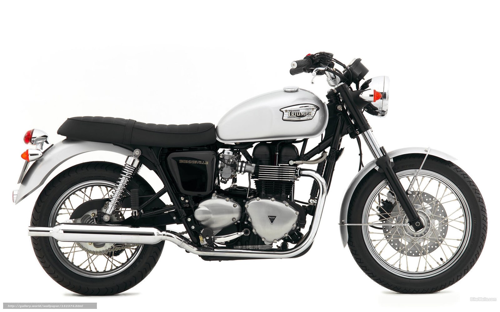 Silver Triumph Bonneville motorcycle