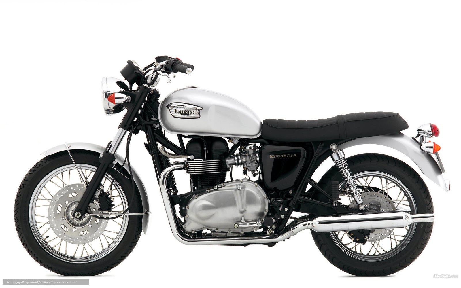 Silver Triumph Bonneville motorcycle