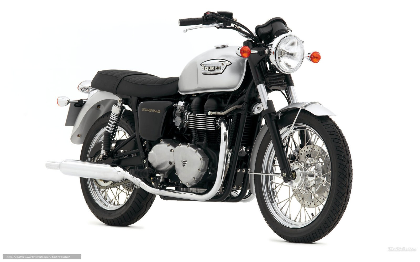 Silver Triumph Bonneville motorcycle