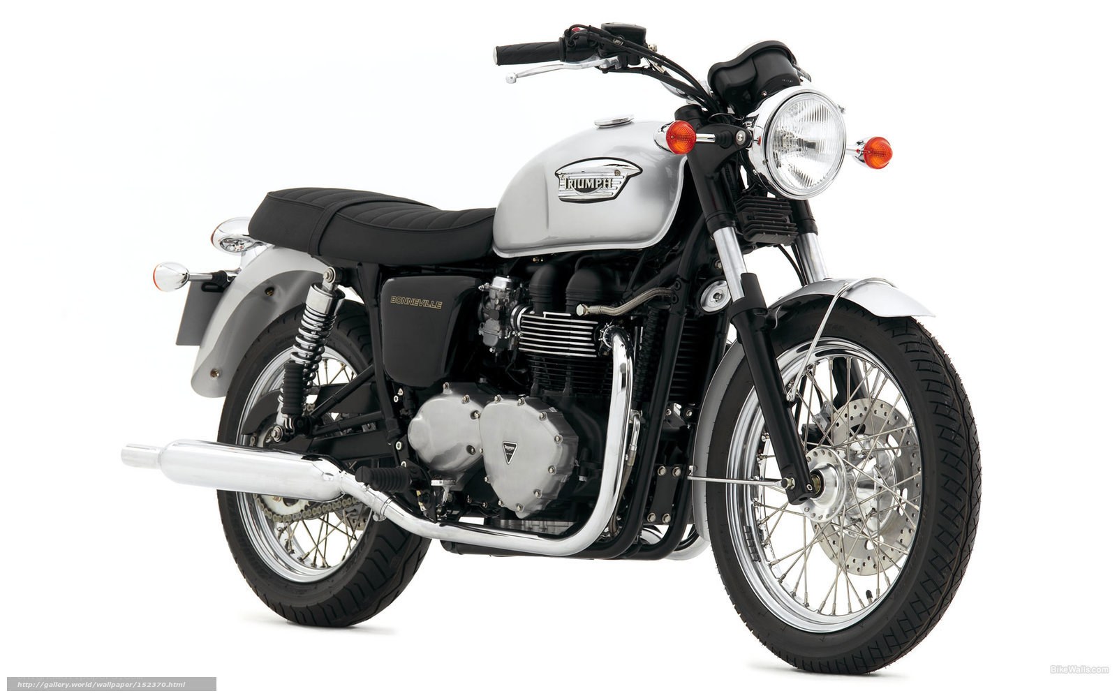 Silver Triumph Bonneville motorcycle