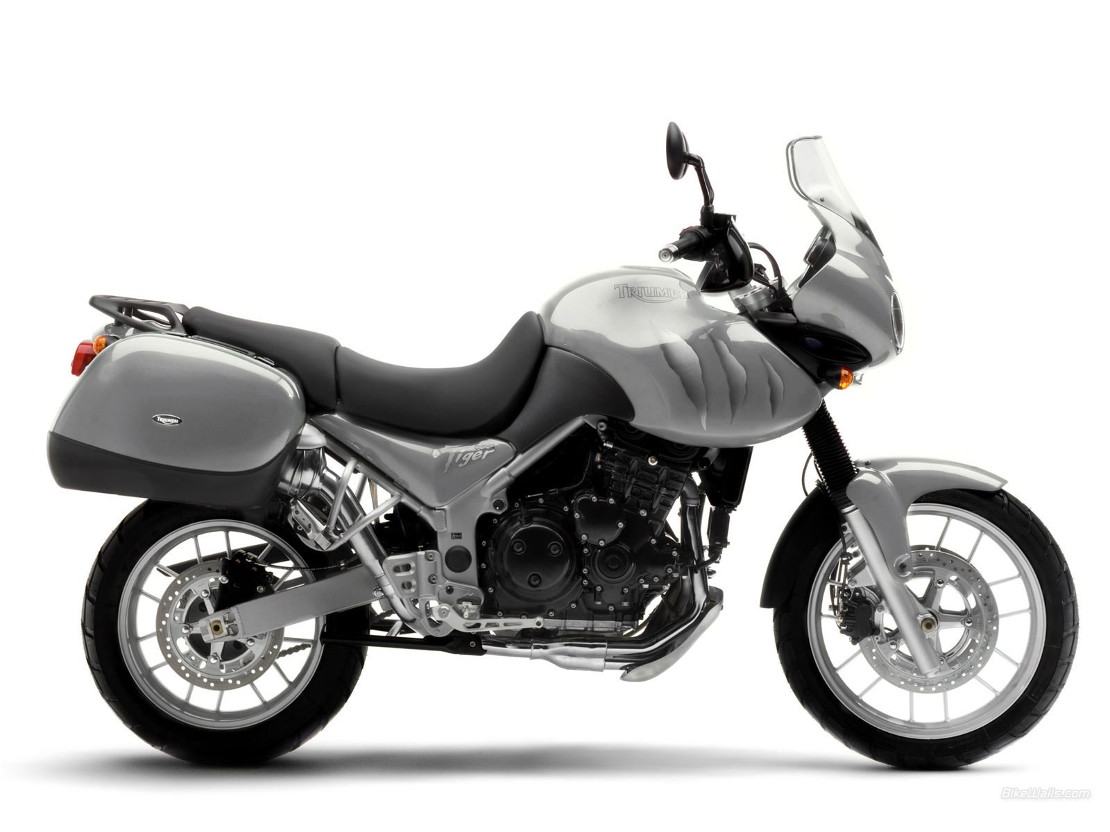 silver triumph tiger motorcycle