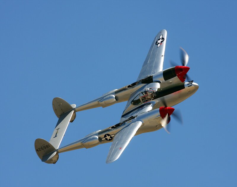Silver Twin-engine Plane — Blue
