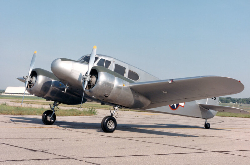 Silver Twin-engine Plane