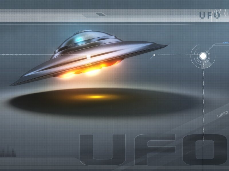 Silver UFO Spacecraft — Gray