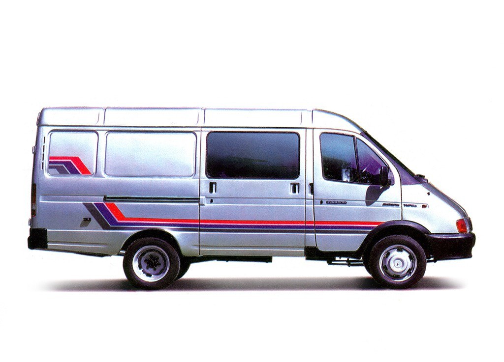 silver van with stripes