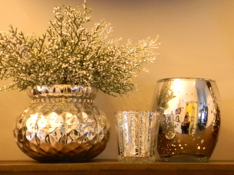 Silver Vase with Flowers