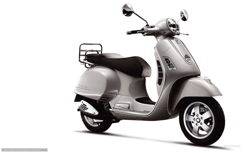 Silver Vespa Scooter — Neutral, Photograph