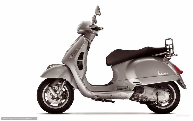 Silver Vespa scooter